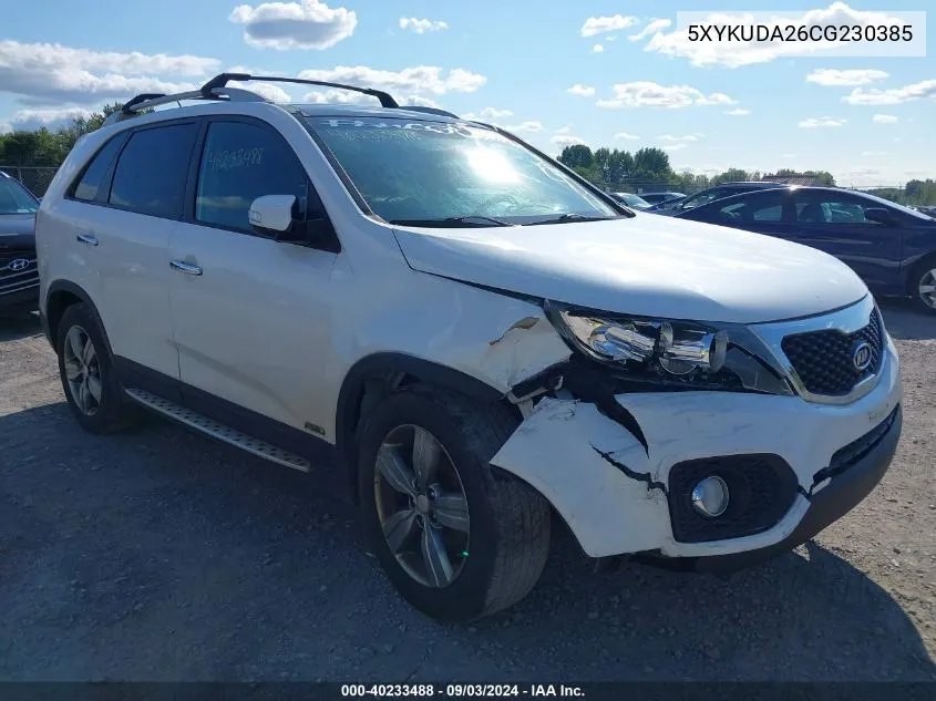 2012 Kia Sorento Ex V6 VIN: 5XYKUDA26CG230385 Lot: 40233488