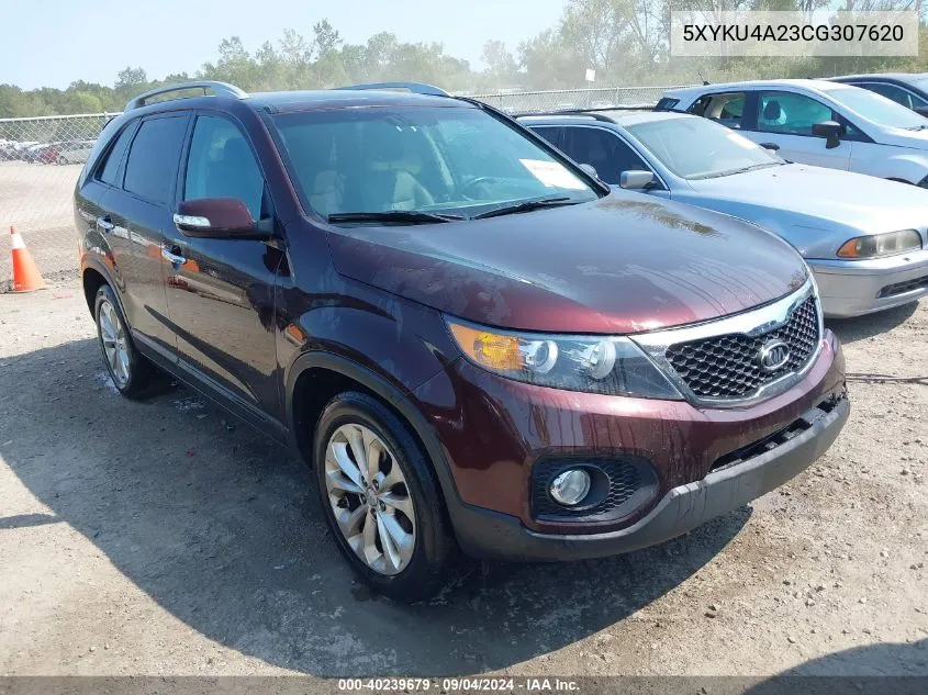 2012 Kia Sorento Ex V6 VIN: 5XYKU4A23CG307620 Lot: 40239679