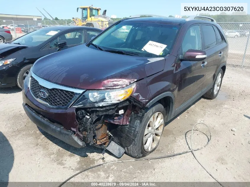 2012 Kia Sorento Ex V6 VIN: 5XYKU4A23CG307620 Lot: 40239679