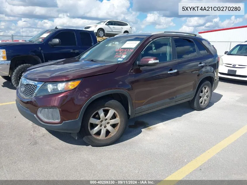 5XYKT4A21CG270280 2012 Kia Sorento Lx V6