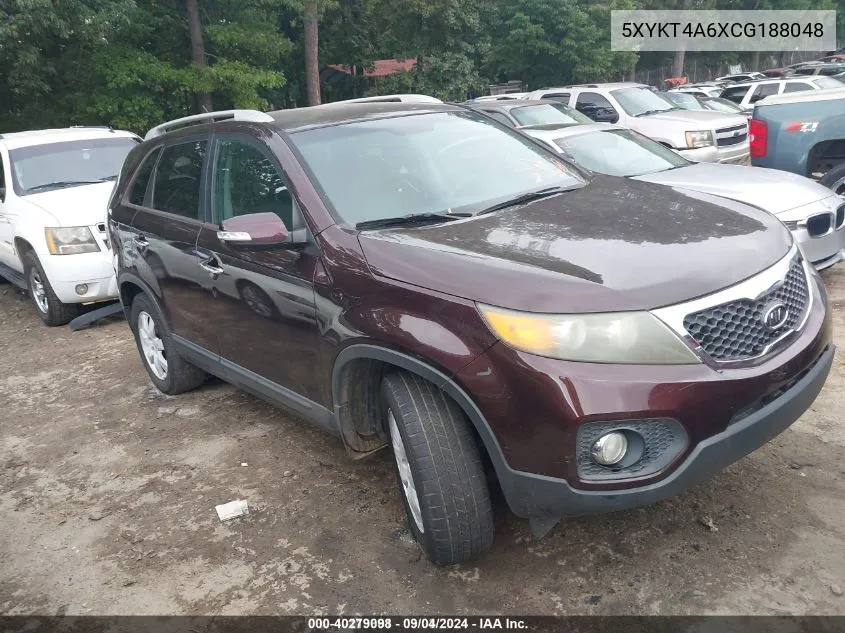 2012 Kia Sorento Lx VIN: 5XYKT4A6XCG188048 Lot: 40279098