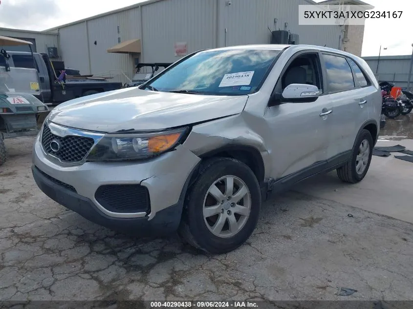 2012 Kia Sorento Lx VIN: 5XYKT3A1XCG234167 Lot: 40290438