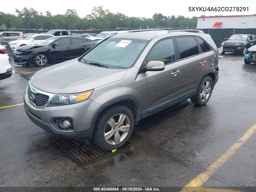 2012 Kia Sorento Ex VIN: 5XYKU4A62CG278291 Lot: 40368584