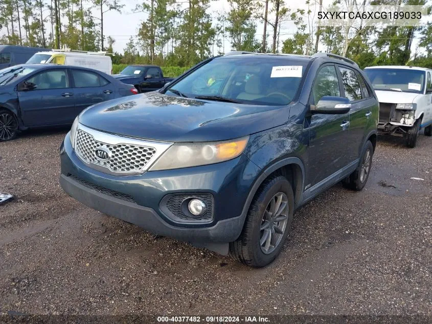 2012 Kia Sorento Lx VIN: 5XYKTCA6XCG189033 Lot: 40377482