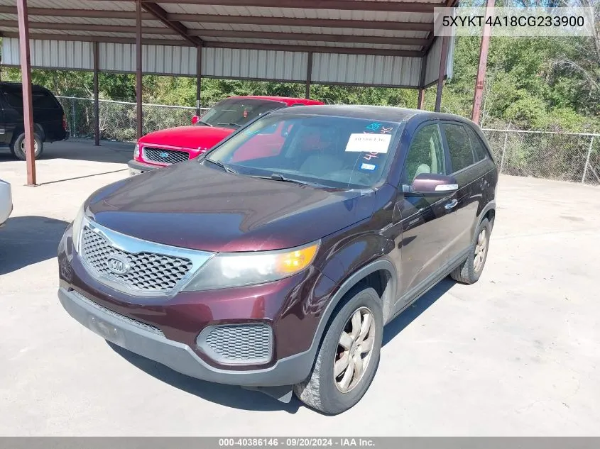 2012 Kia Sorento Lx VIN: 5XYKT4A18CG233900 Lot: 40386146