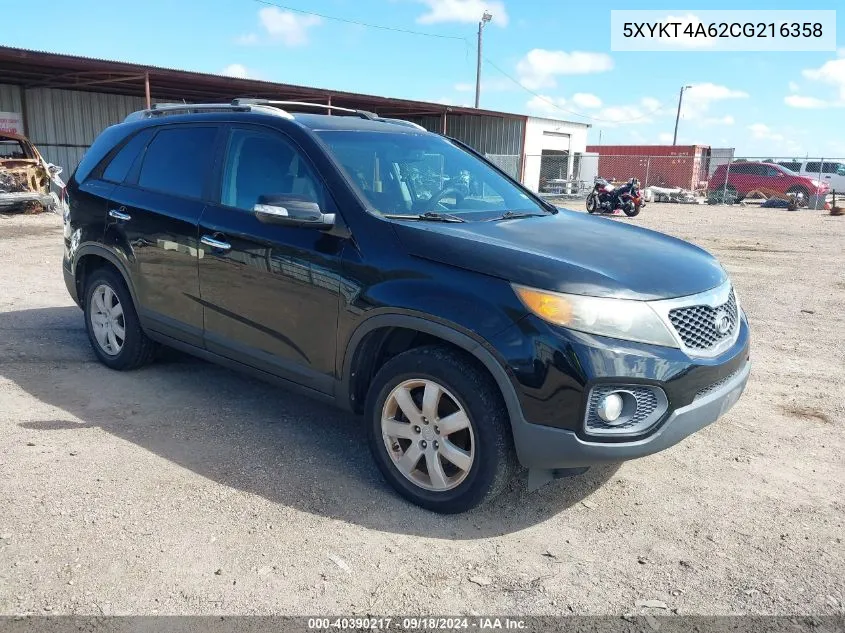 2012 Kia Sorento Lx VIN: 5XYKT4A62CG216358 Lot: 40390217