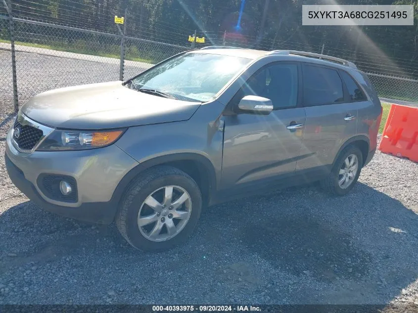 2012 Kia Sorento Lx VIN: 5XYKT3A68CG251495 Lot: 40393975