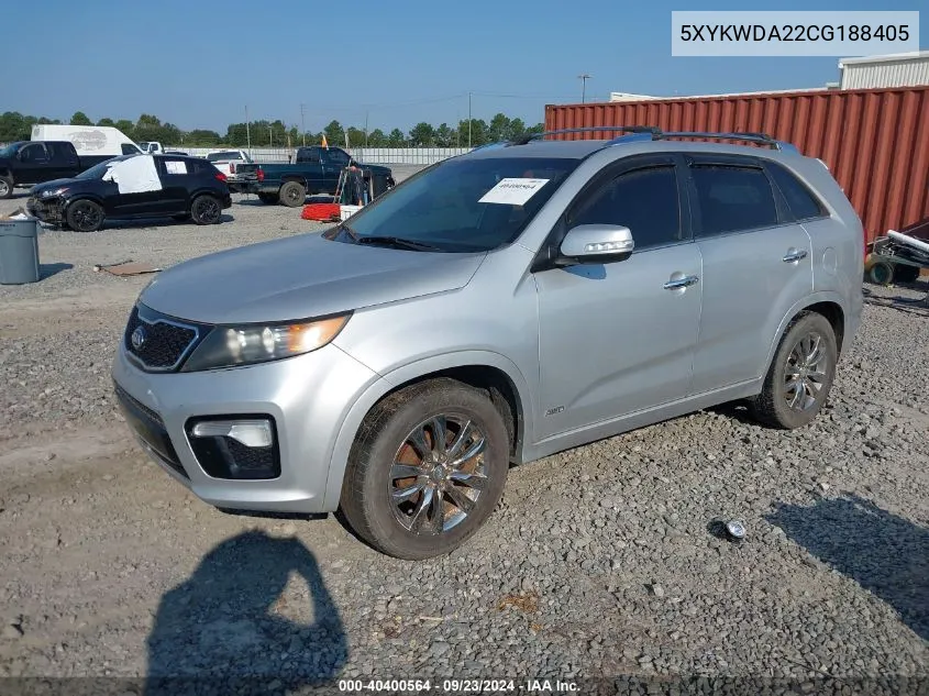 2012 Kia Sorento Sx V6 VIN: 5XYKWDA22CG188405 Lot: 40400564