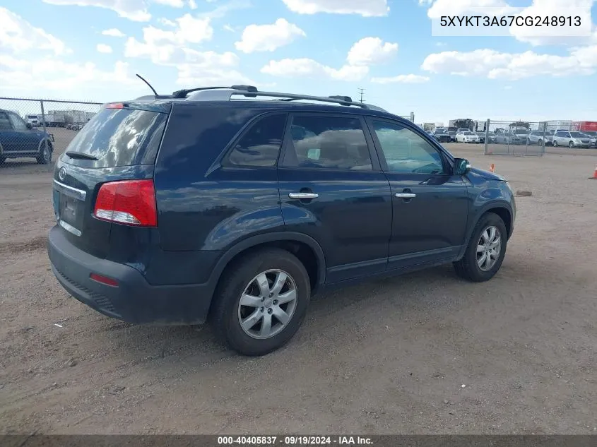 2012 Kia Sorento Lx VIN: 5XYKT3A67CG248913 Lot: 40405837