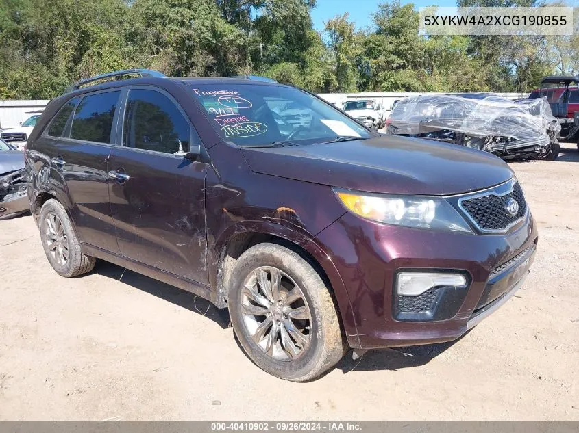 5XYKW4A2XCG190855 2012 Kia Sorento Sx