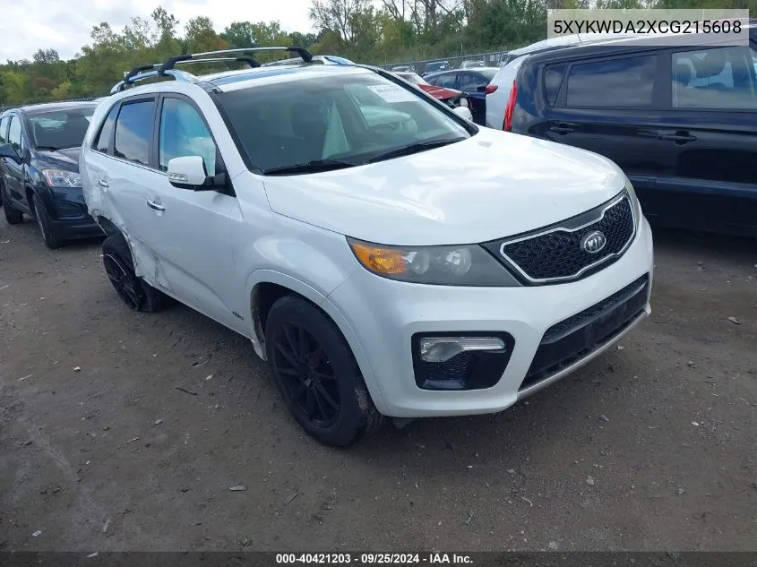 2012 Kia Sorento Sx V6 VIN: 5XYKWDA2XCG215608 Lot: 40421203