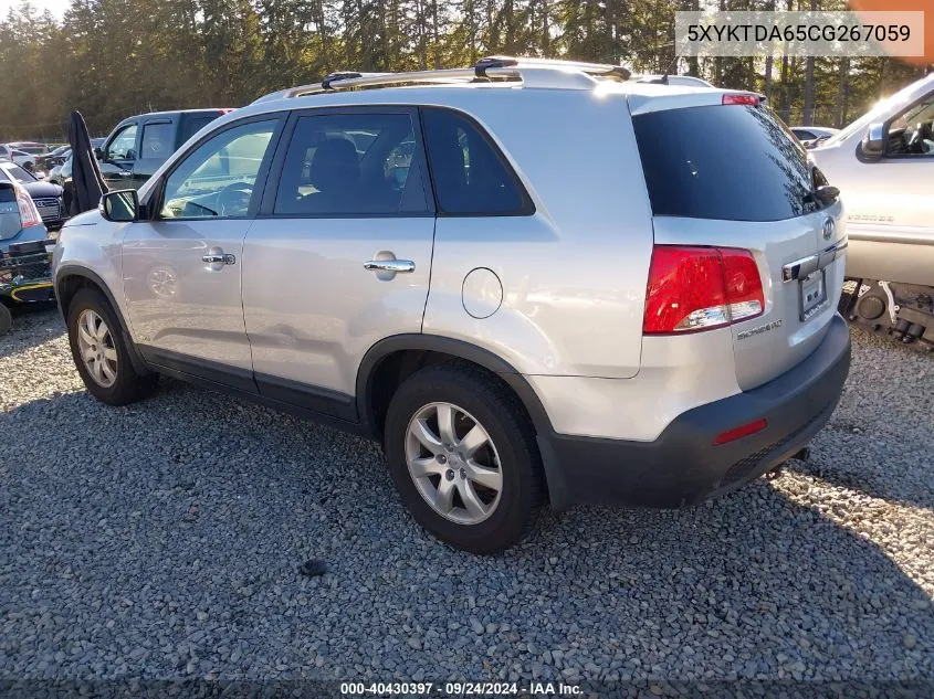 2012 Kia Sorento Lx VIN: 5XYKTDA65CG267059 Lot: 40430397