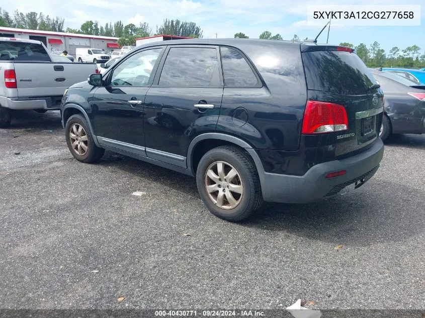 2012 Kia Sorento Lx VIN: 5XYKT3A12CG277658 Lot: 40430771