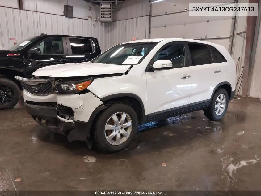 2012 Kia Sorento Lx VIN: 5XYKT4A13CG237613 Lot: 40433769