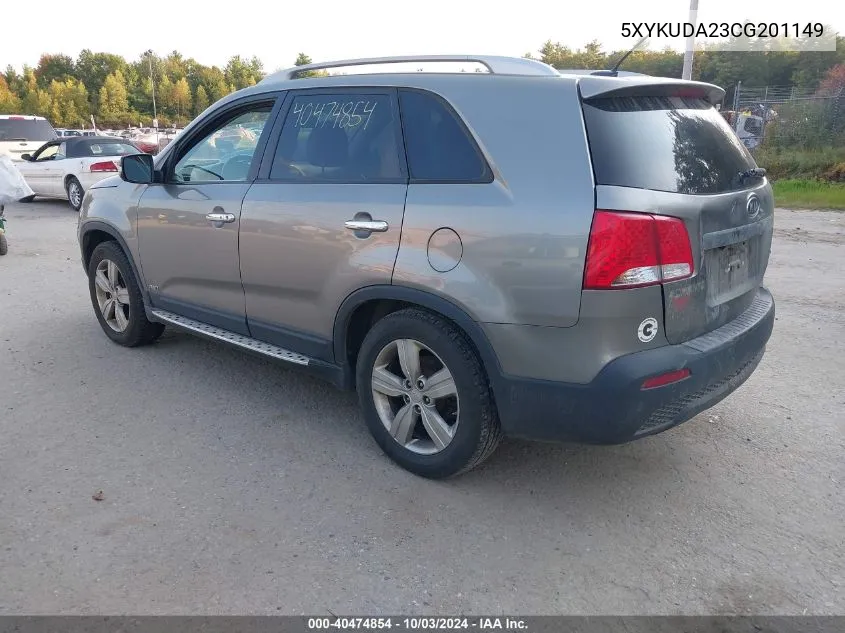 2012 Kia Sorento Ex V6 VIN: 5XYKUDA23CG201149 Lot: 40474854