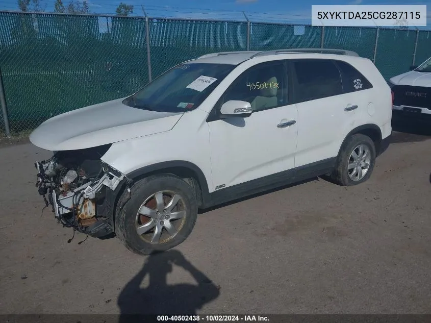 5XYKTDA25CG287115 2012 Kia Sorento Lx V6