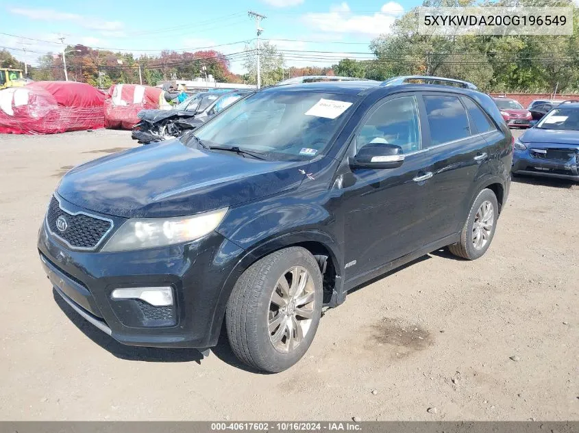 2012 Kia Sorento Sx V6 VIN: 5XYKWDA20CG196549 Lot: 40617602