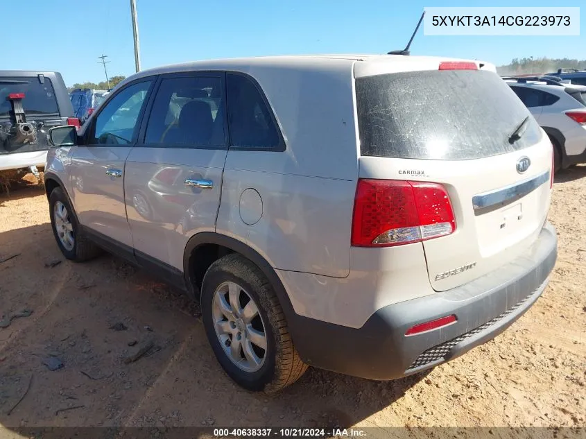 2012 Kia Sorento Lx VIN: 5XYKT3A14CG223973 Lot: 40638337