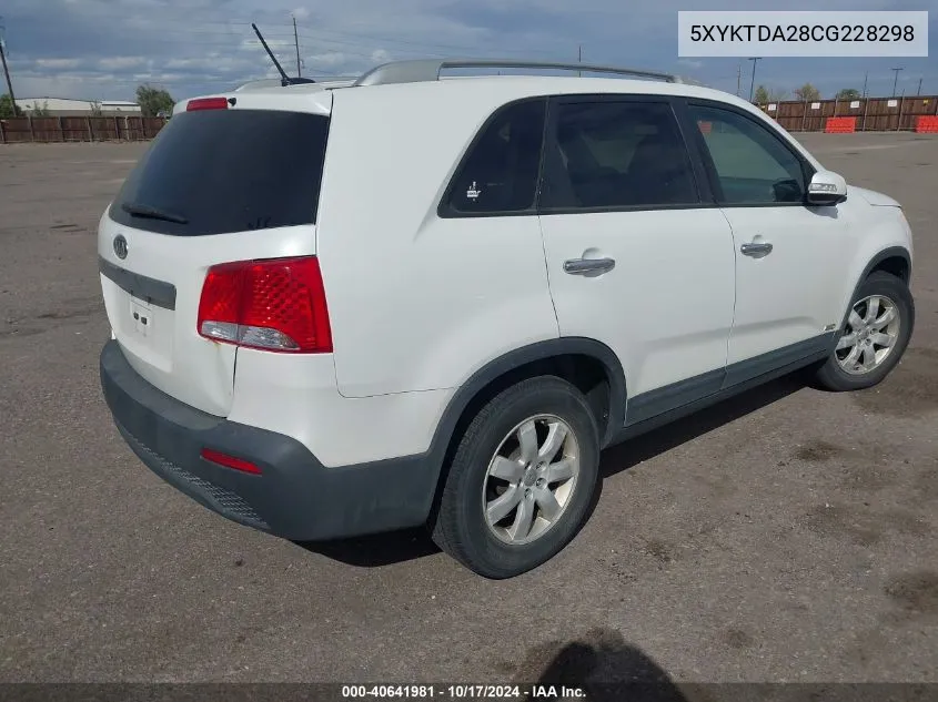 5XYKTDA28CG228298 2012 Kia Sorento Lx V6