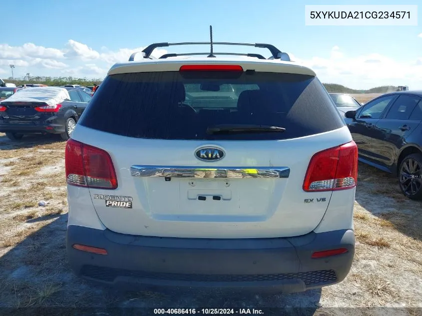 2012 Kia Sorento Ex V6 VIN: 5XYKUDA21CG234571 Lot: 40686416