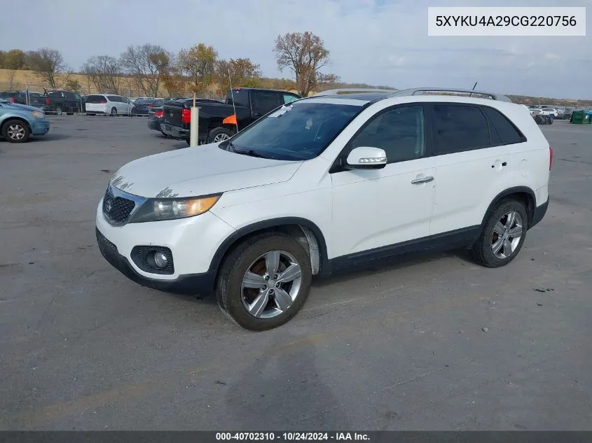 2012 Kia Sorento Ex V6 VIN: 5XYKU4A29CG220756 Lot: 40702310