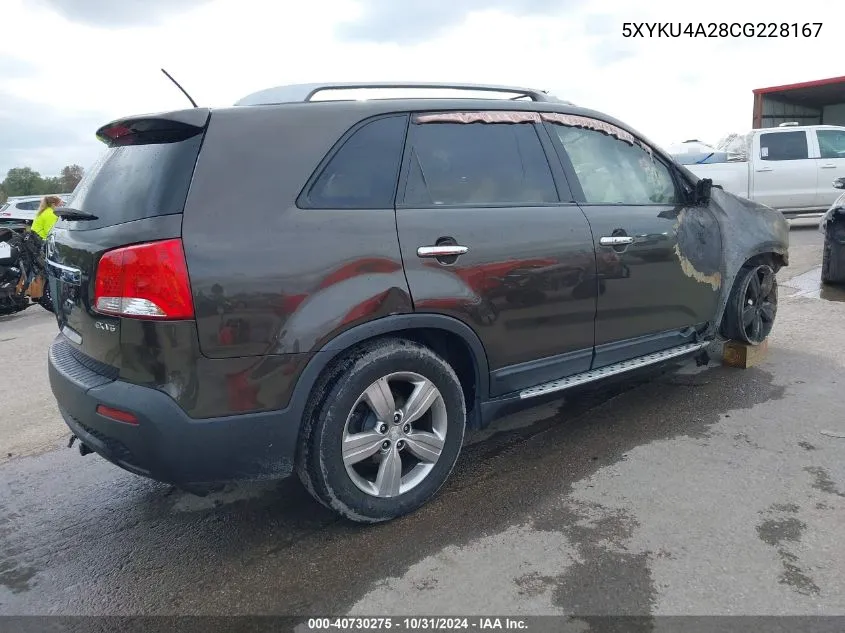 2012 Kia Sorento Ex V6 VIN: 5XYKU4A28CG228167 Lot: 40730275