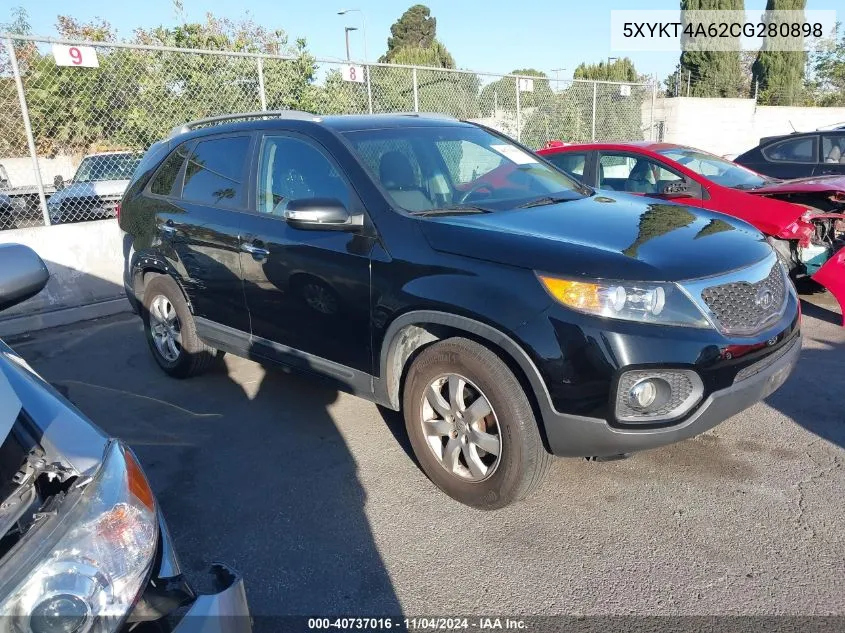 2012 Kia Sorento Lx VIN: 5XYKT4A62CG280898 Lot: 40737016