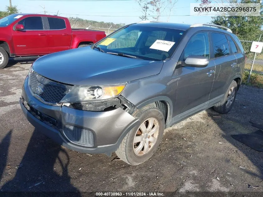 2012 Kia Sorento Lx V6 VIN: 5XYKT4A28CG296875 Lot: 40738963