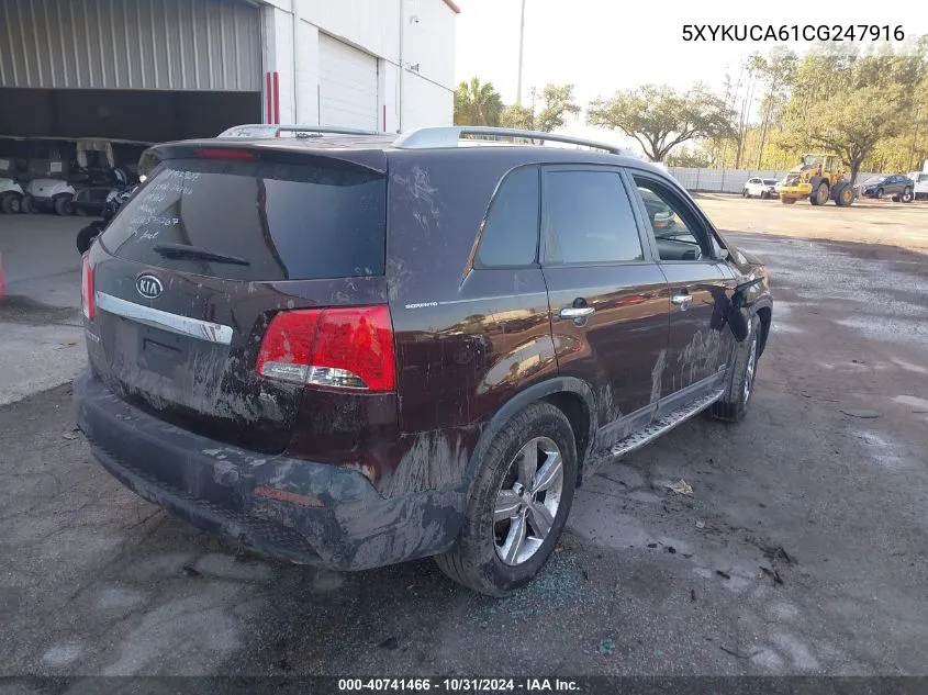 2012 Kia Sorento Ex VIN: 5XYKUCA61CG247916 Lot: 40741466