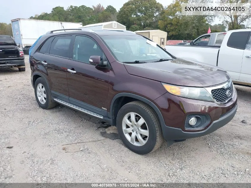 2012 Kia Sorento Lx VIN: 5XYKTDA64CG264105 Lot: 40758975