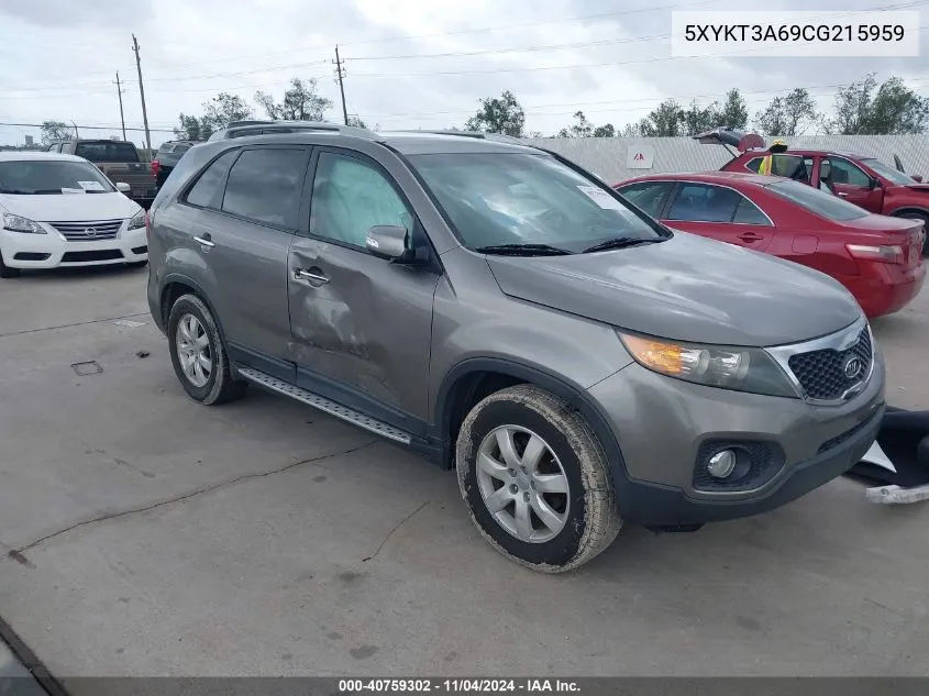 2012 Kia Sorento Lx VIN: 5XYKT3A69CG215959 Lot: 40759302