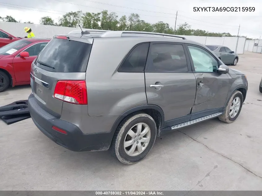 2012 Kia Sorento Lx VIN: 5XYKT3A69CG215959 Lot: 40759302