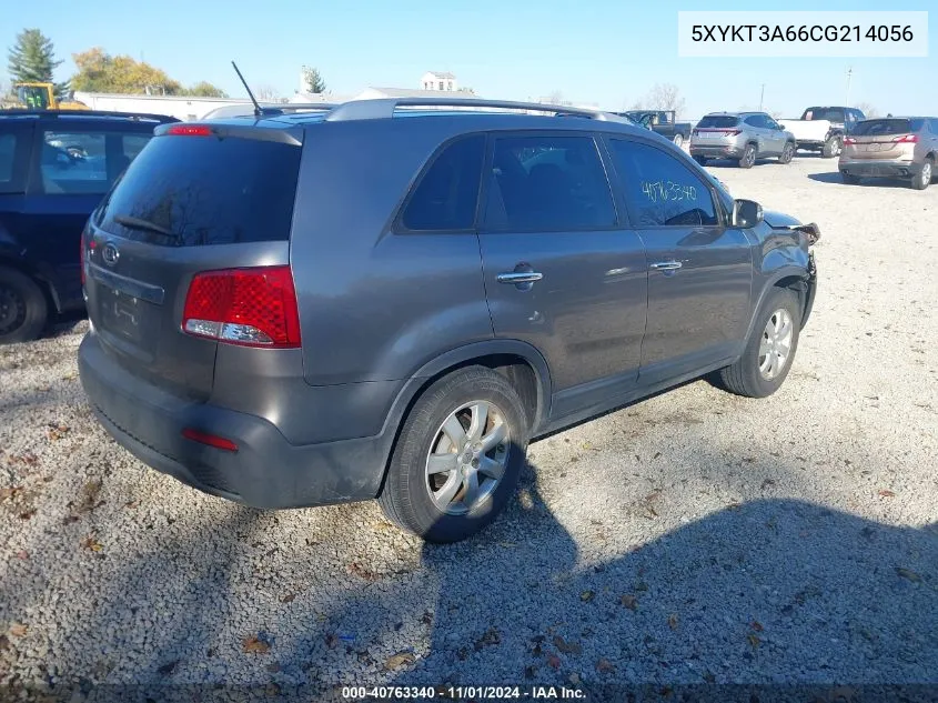 2012 Kia Sorento Lx VIN: 5XYKT3A66CG214056 Lot: 40763340