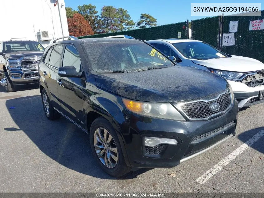 2012 Kia Sorento Sx V6 VIN: 5XYKWDA25CG194666 Lot: 40796616