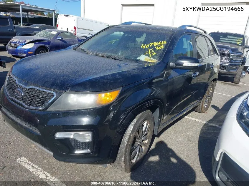 2012 Kia Sorento Sx V6 VIN: 5XYKWDA25CG194666 Lot: 40796616