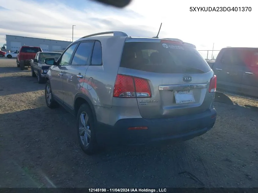 2013 Kia Sorento VIN: 5XYKUDA23DG401370 Lot: 12145198