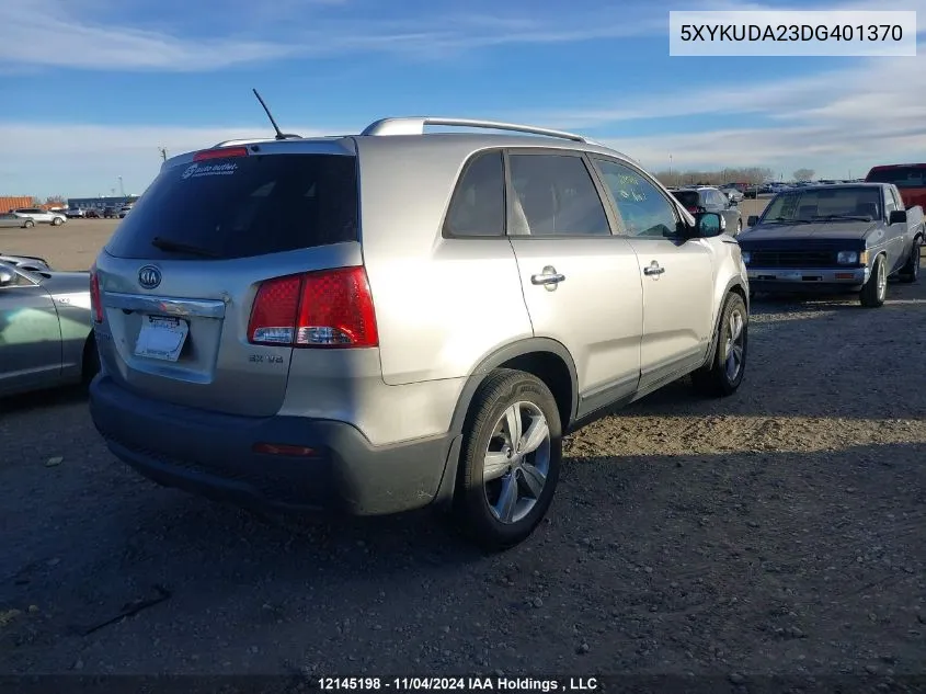 2013 Kia Sorento VIN: 5XYKUDA23DG401370 Lot: 12145198