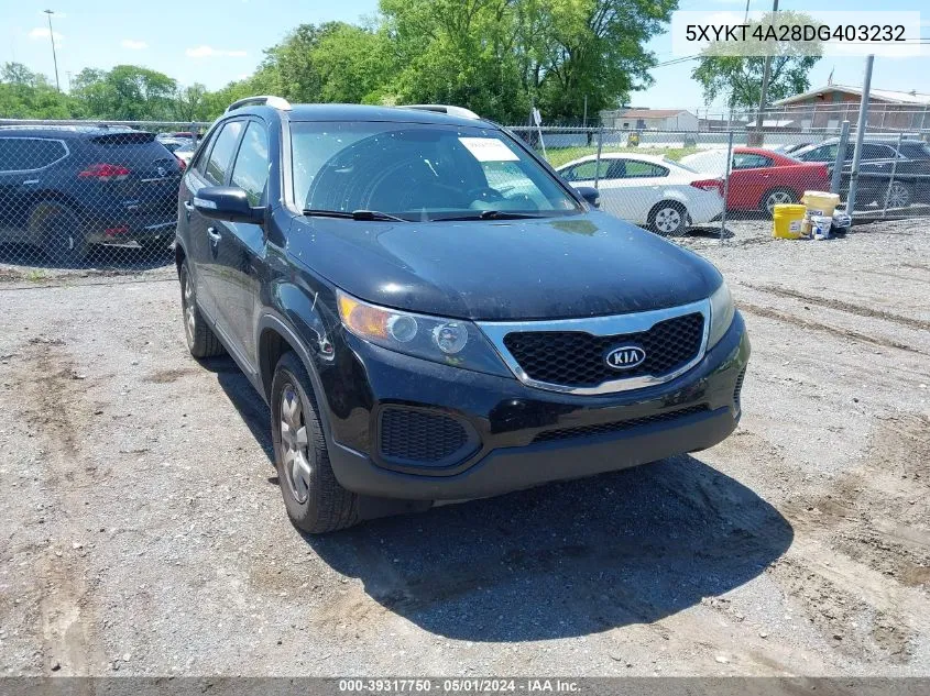 2013 Kia Sorento Lx V6 VIN: 5XYKT4A28DG403232 Lot: 39317750