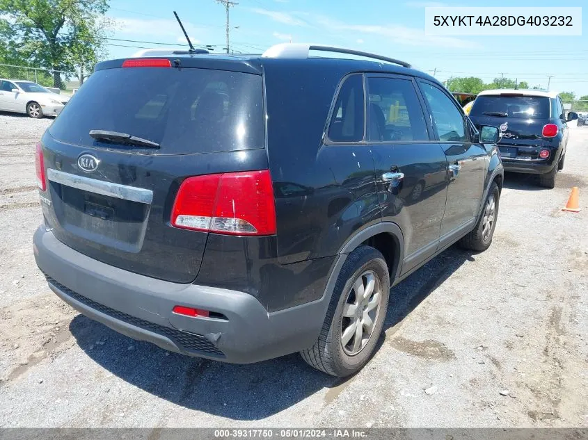 5XYKT4A28DG403232 2013 Kia Sorento Lx V6