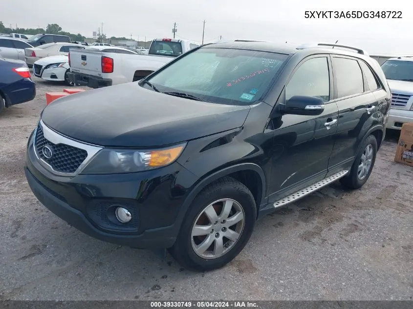 5XYKT3A65DG348722 2013 Kia Sorento Lx