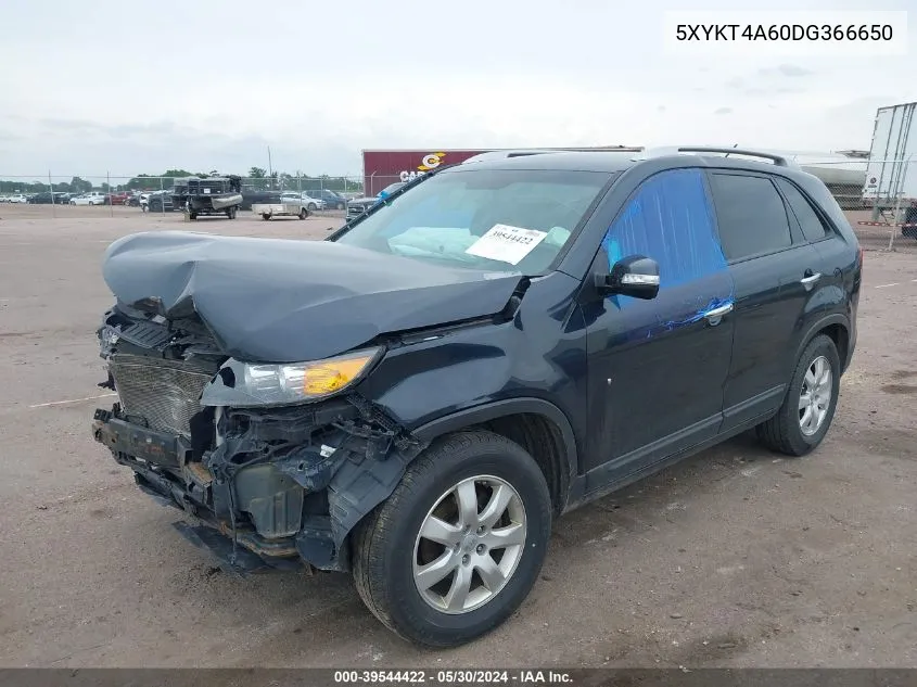 2013 Kia Sorento Lx VIN: 5XYKT4A60DG366650 Lot: 39544422