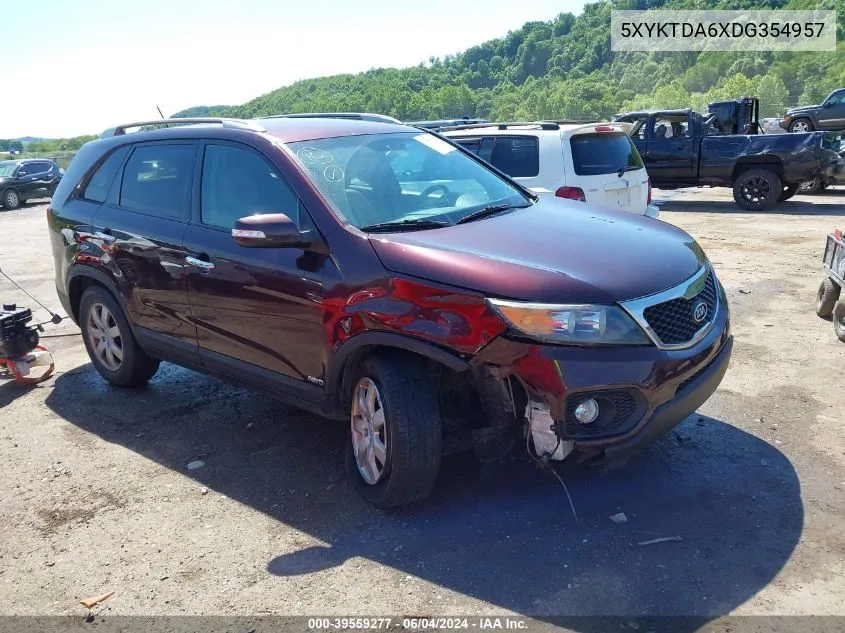 2013 Kia Sorento Lx VIN: 5XYKTDA6XDG354957 Lot: 39559277