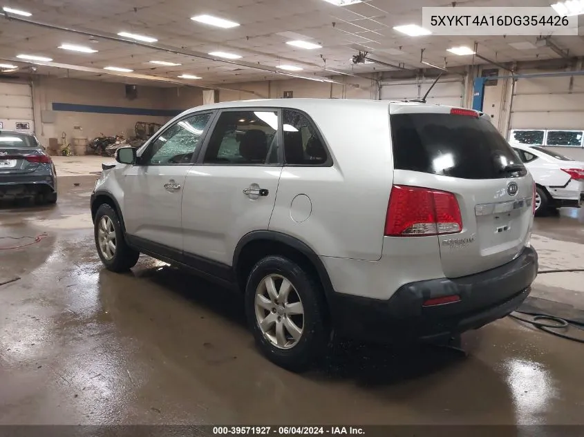 2013 Kia Sorento Lx VIN: 5XYKT4A16DG354426 Lot: 39571927