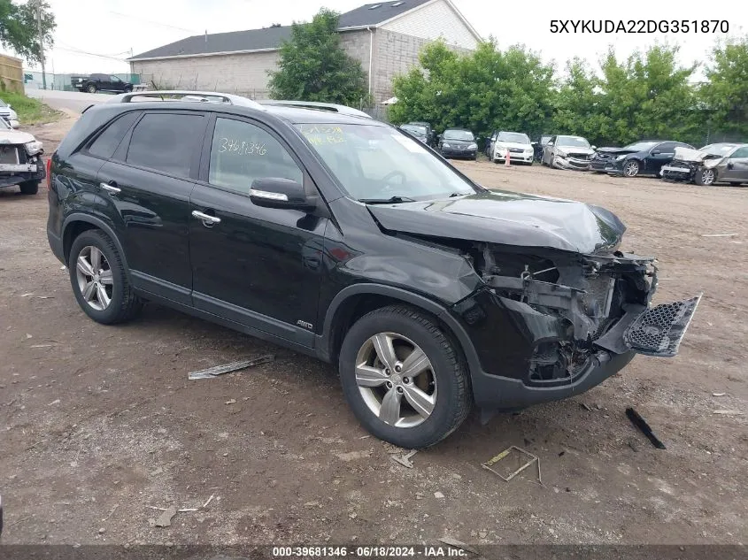 5XYKUDA22DG351870 2013 Kia Sorento Ex V6