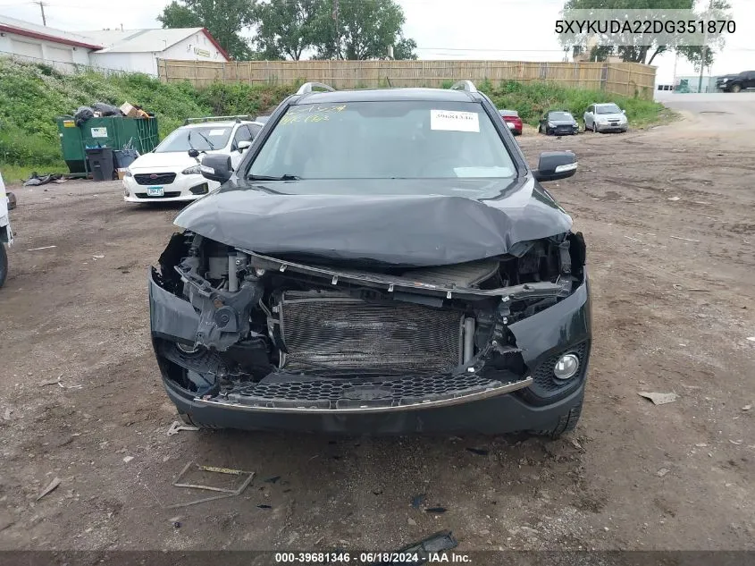 5XYKUDA22DG351870 2013 Kia Sorento Ex V6