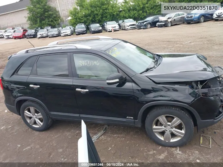 5XYKUDA22DG351870 2013 Kia Sorento Ex V6