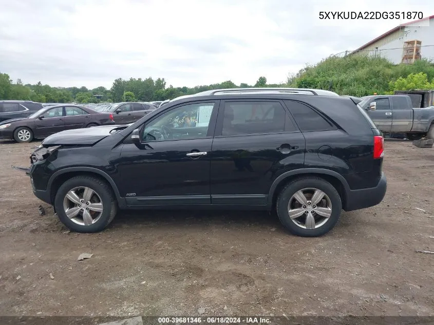 5XYKUDA22DG351870 2013 Kia Sorento Ex V6