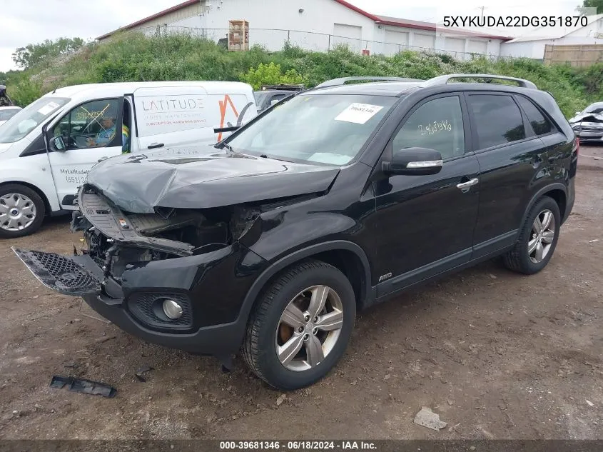 5XYKUDA22DG351870 2013 Kia Sorento Ex V6