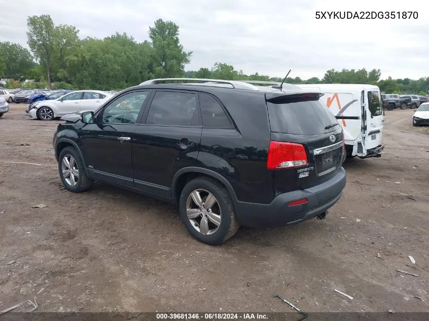 5XYKUDA22DG351870 2013 Kia Sorento Ex V6