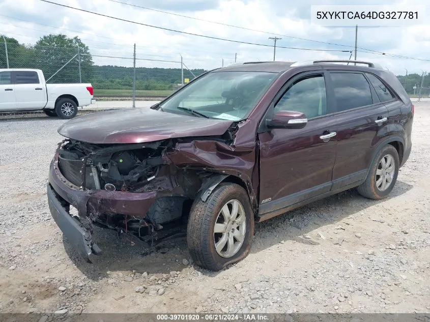 2013 Kia Sorento Lx VIN: 5XYKTCA64DG327781 Lot: 39701920